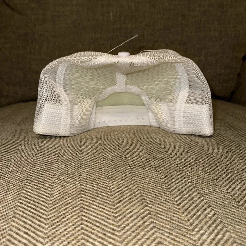 VTG NISSIN White Snapback Mesh Cap Hat TEXAS adjustable POLYESTER - Picture 2 of 4